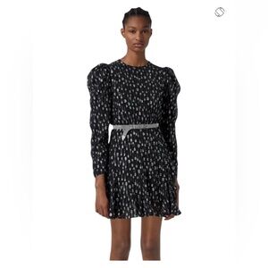 The Kooples Black and White Puff Sleeve Dress size 6(2 FR)
